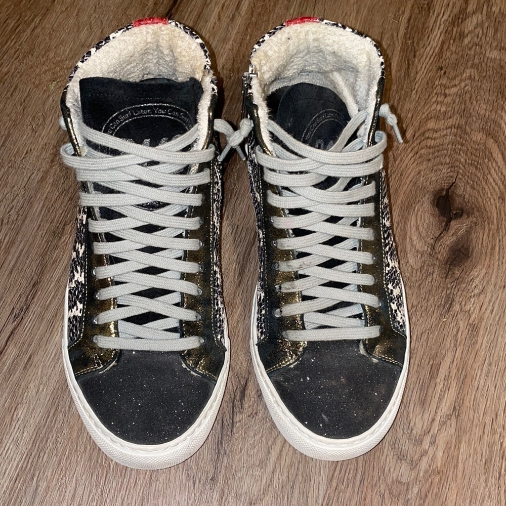 P448 Skate Snakeskin Print High Top wedge Sneaker size - 37